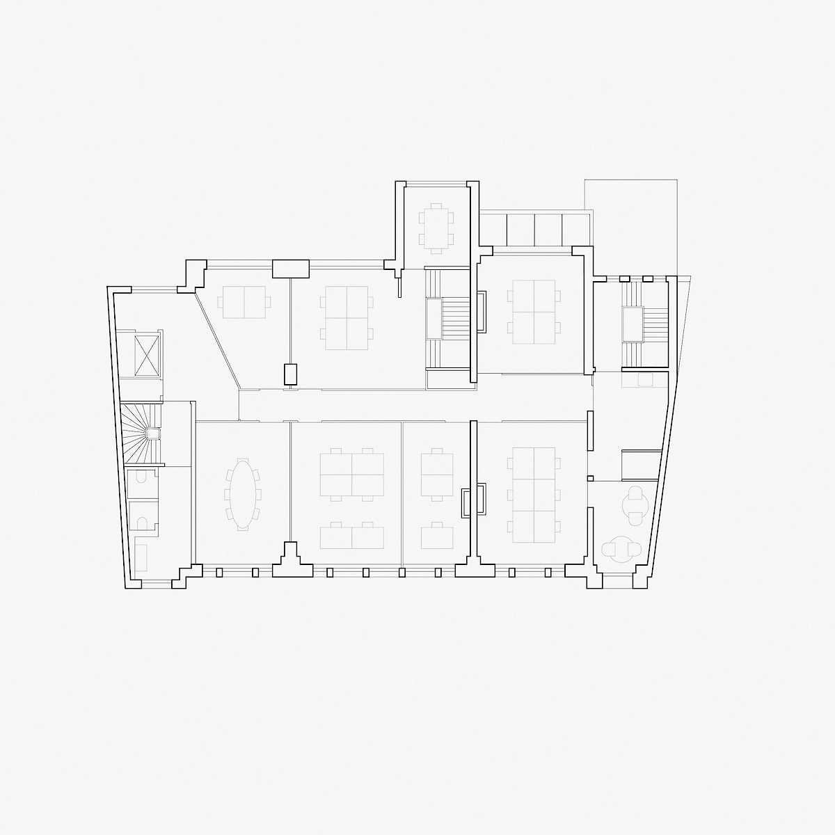 Second floor with office layout