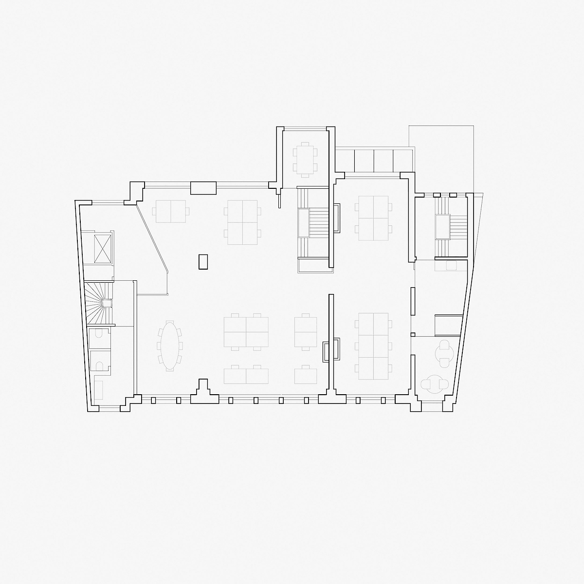 Second floor with open layout